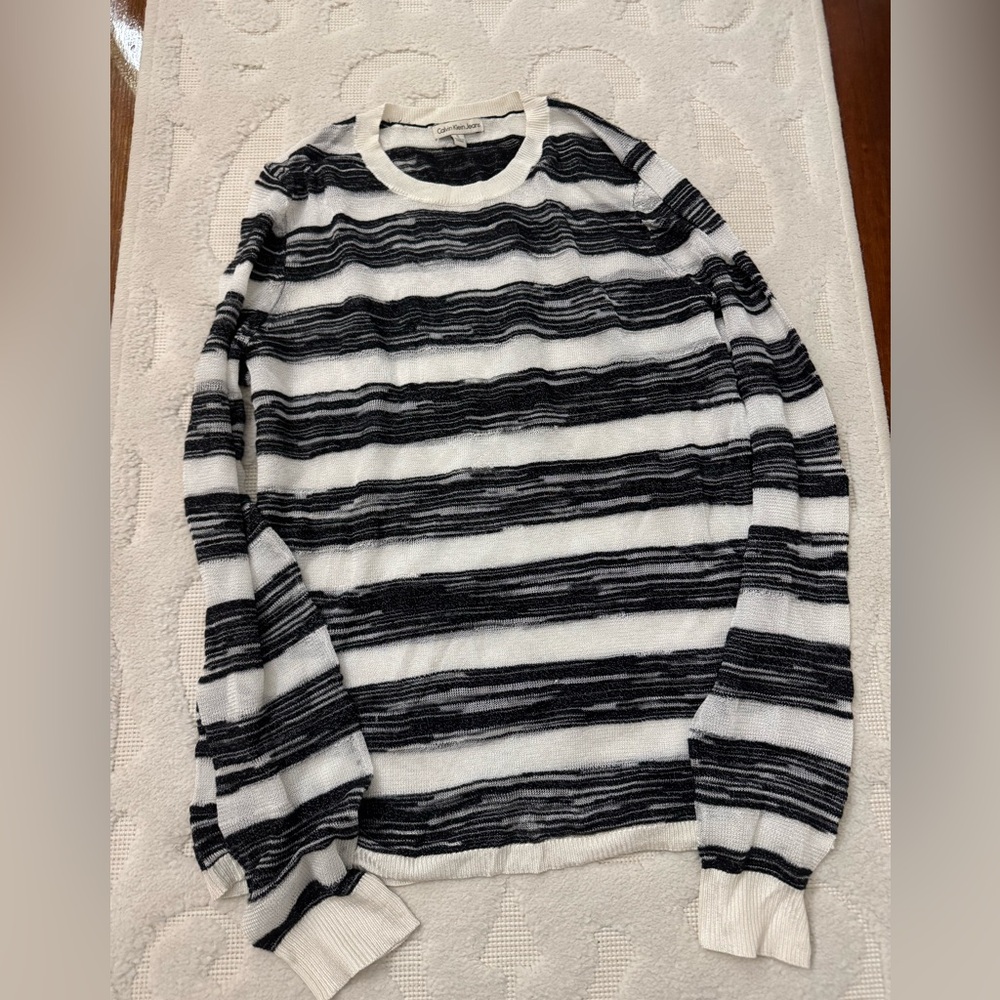 Calvin Klein Jeans Black and White Sweater